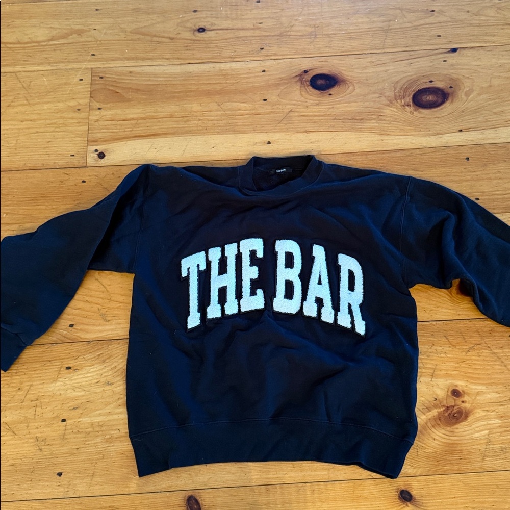 The Bar Dark Navy/Black Sweatshirt with White Lettering